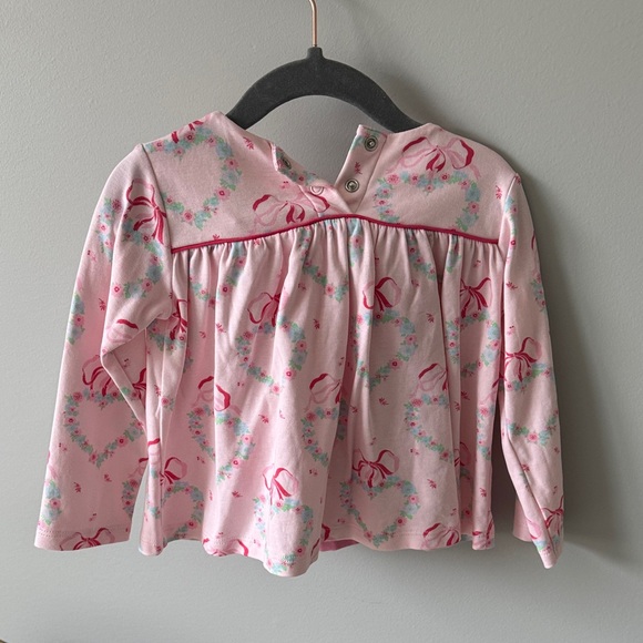 TBBC 2T Pink Long Sleeve Baby Top with Bow & Wreath Print - Picture 5 of 5